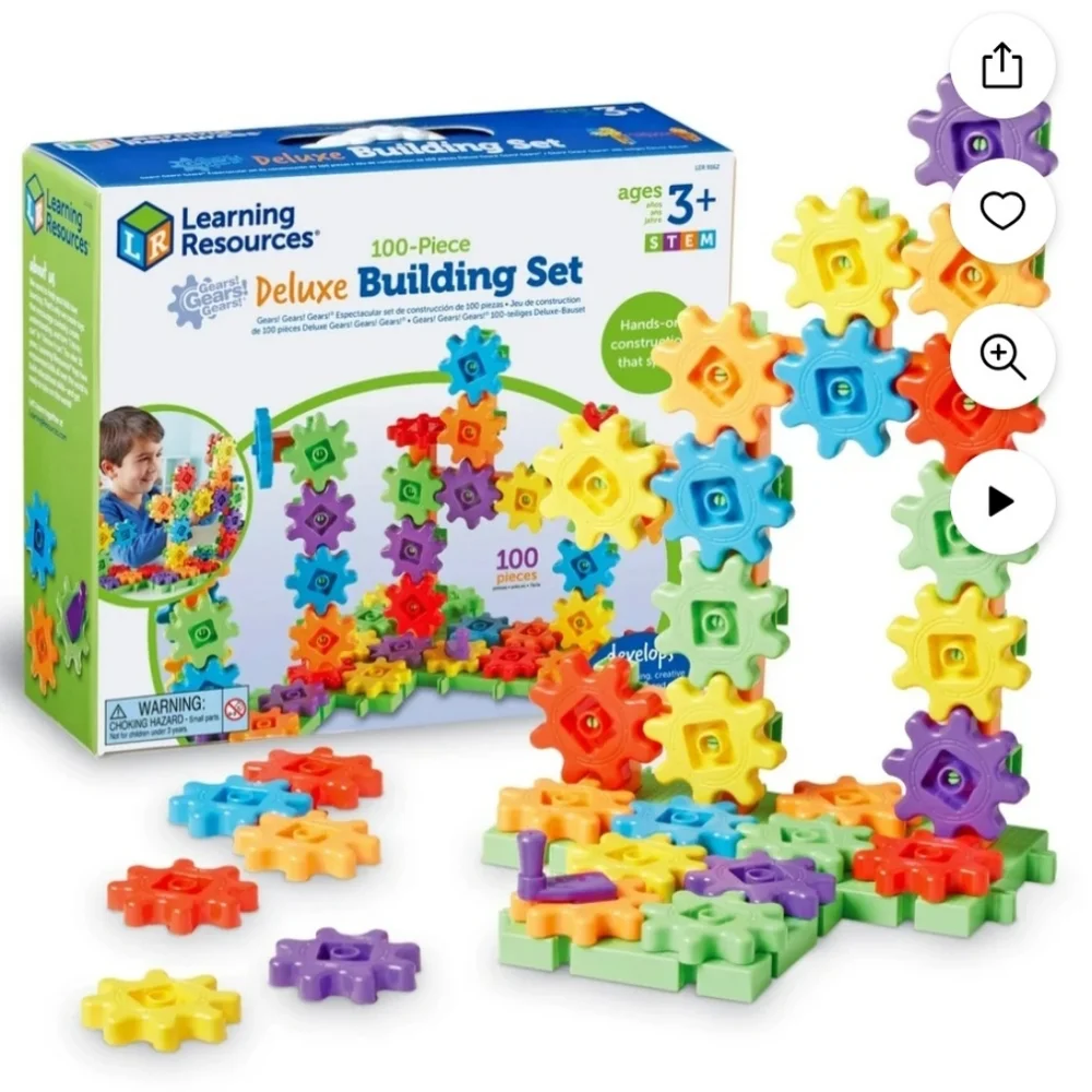 Learning Resources Deluxe Building Set - 100-Piece Gear Toy NEW In The Box STEM